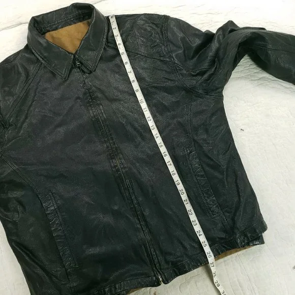Missani Le Collezioni Reversible Leather Jacket Cashmere Wool Blend Mens 2XL